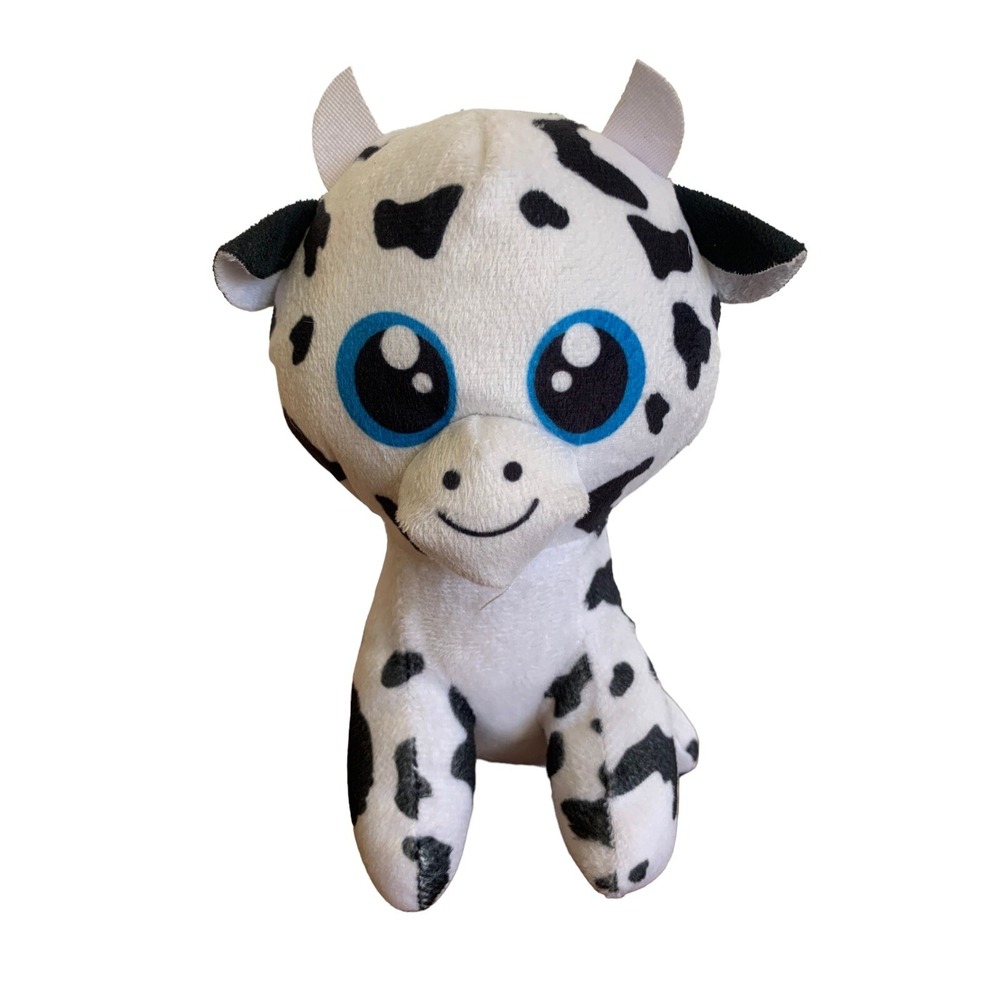 Cow‎ Plush Farm Stuffed Animal Toy 8" Holstein Black White A&A Global Industries